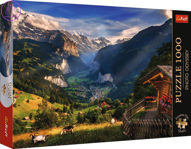 TREFL PUZZLE PREMIUM Photo Odyssey Lauterbrunnen Švýcarsko 68x48cm 1000 dílků