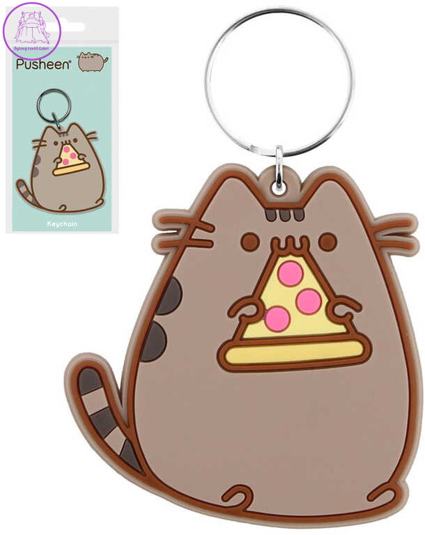 Klíčenka Pusheen Pizza 6cm přívěsek na klíče gumový