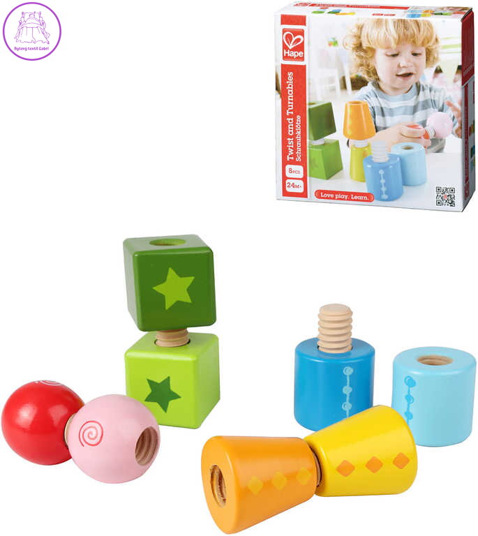 HAPE DŘEVO Baby tvary šroubovací *DŘEVĚNÉ HRAČKY*