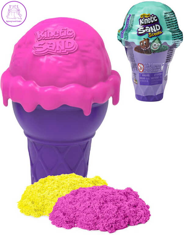 Kinetic Sand Zmrzlinový kornout tekutý písek voňavý 2 barvy