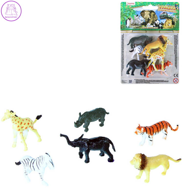 Zvířata divoká Safari 6cm plastové figurky zvířátka set 6ks blistr