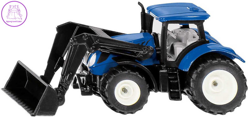 SIKU Traktor New Holland s čelním nakladačem modrý model kov 1396