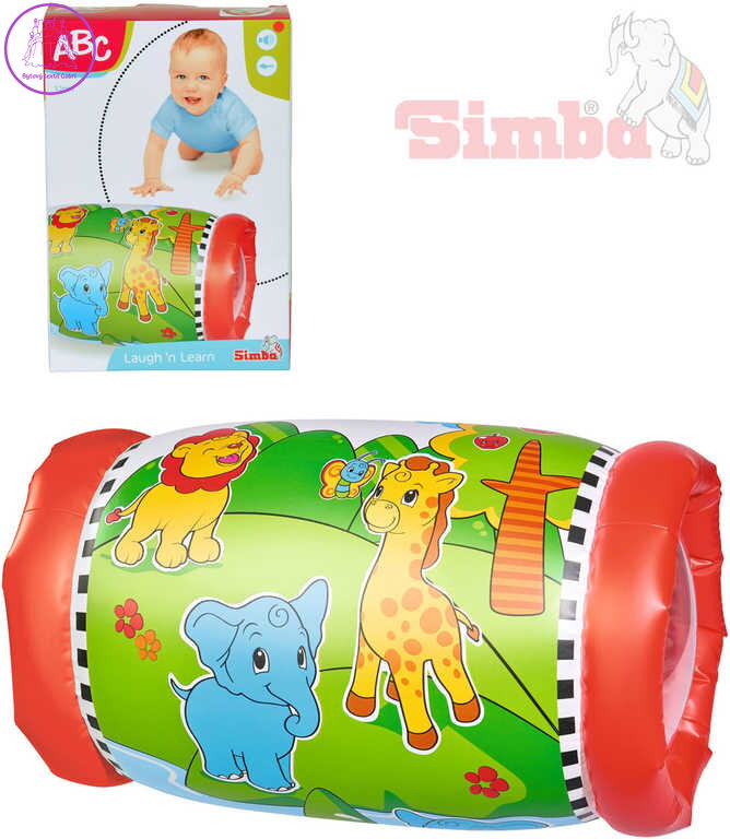 SIMBA Baby válec chrastící 44x25cm se zvířátky na podporu lezení pro miminko