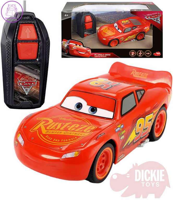 DICKIE RC Autíčko Blesk McQueen Auta 3 (Cars) 14cm 1:32 na dálkové ovládání 27MHz plast