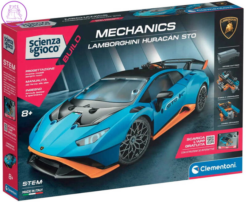 CLEMENTONI Mechanická laboratoř Lamborghini Huracan na baterie STAVEBNICE