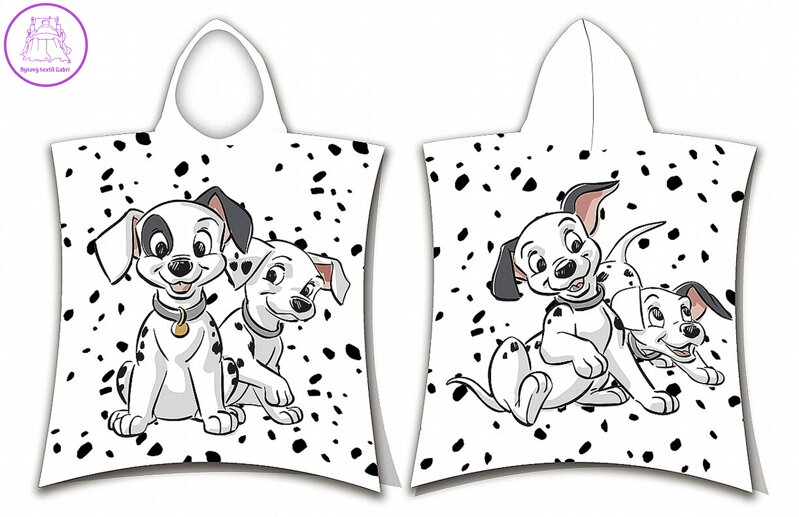 Jerry Fabrics Plážová osuška pončo 101 Dalmatians 03 50x115 cm