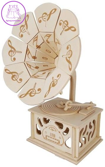 WOODEN TOY , WCK 3D puzzle Gramofón