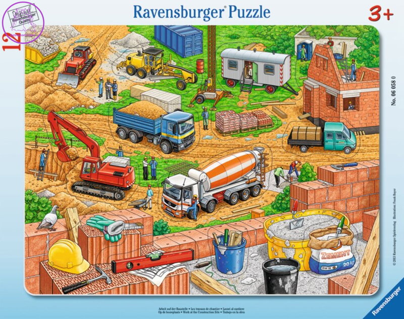 RAVENSBURGER Vkládačka Práce na staveništi 12 dílků