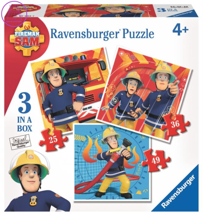 RAVENSBURGER Puzzle Požárník Sam 3v1 (25,36,49 dílků)