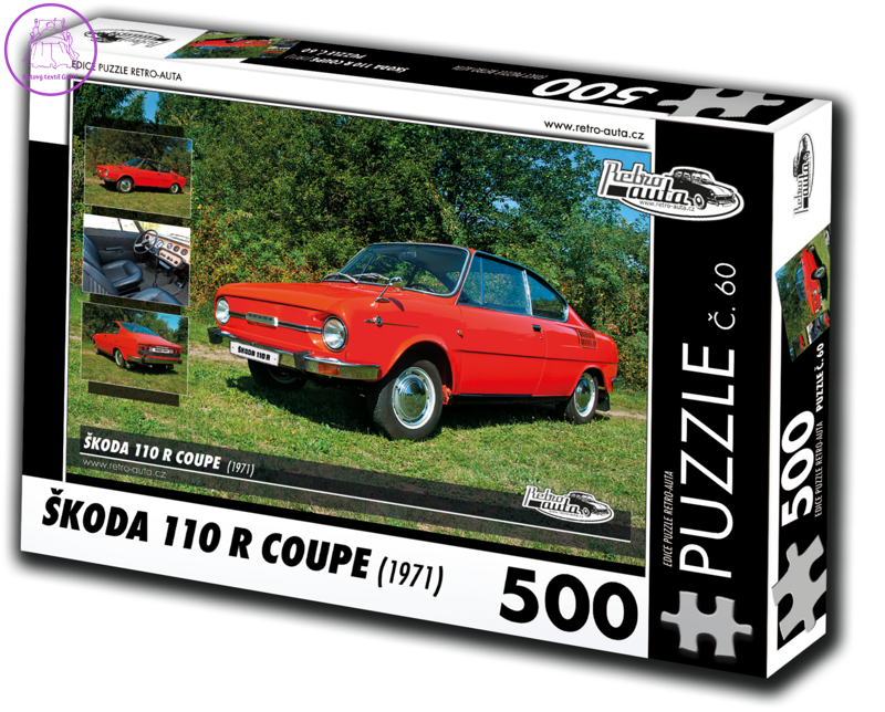 RETRO-AUTA Puzzle č. 60 Škoda 110 R Coupe (1971) 500 dílků