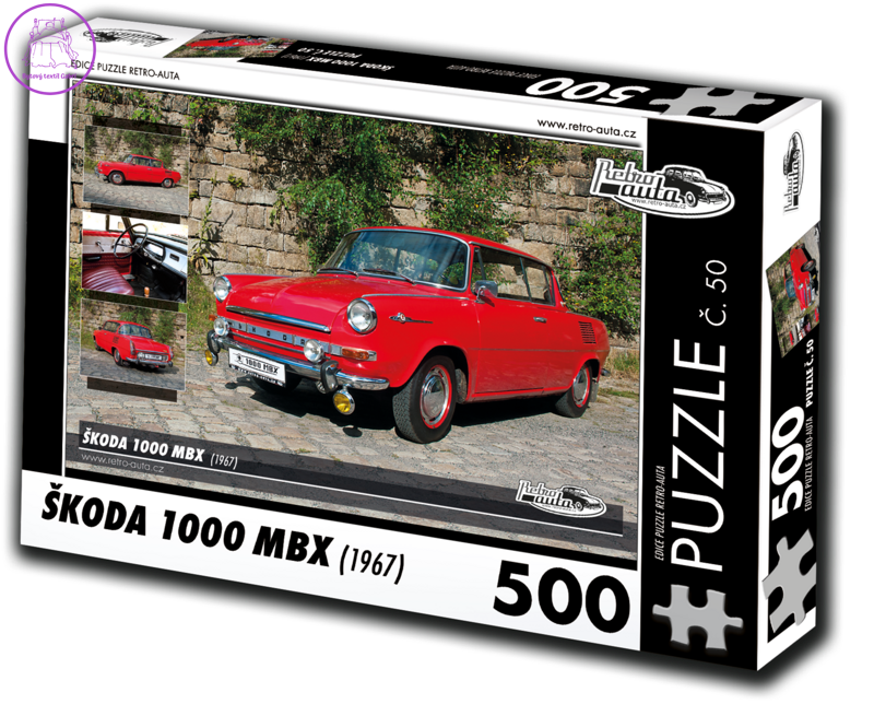 RETRO-AUTA Puzzle č. 50 Škoda 1000 MBX (1967) 500 dílků