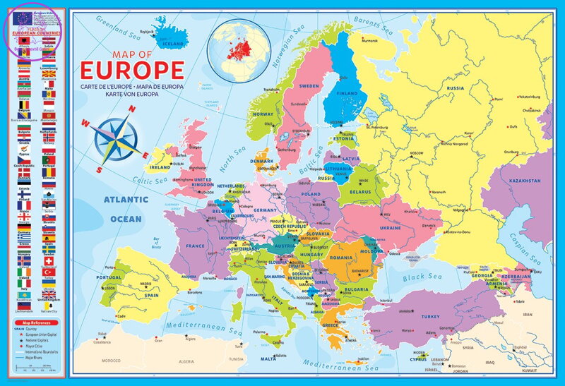 EUROGRAPHICS Puzzle Mapa Evropy 200 dílků