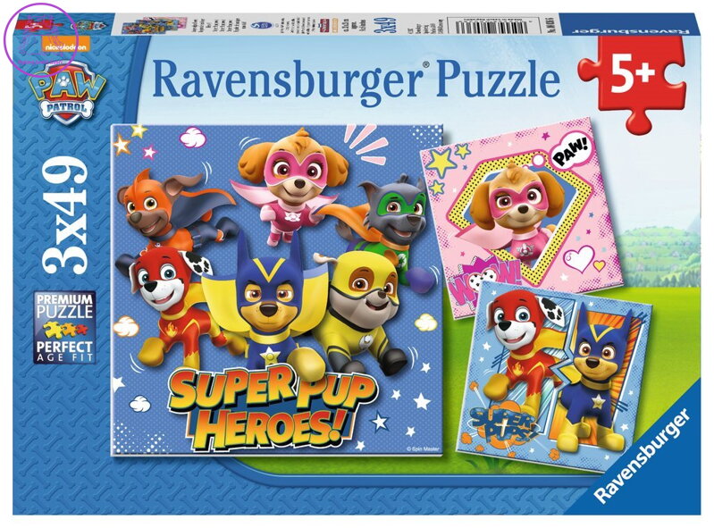 RAVENSBURGER Puzzle Tlapková patrola 3x49 dílků