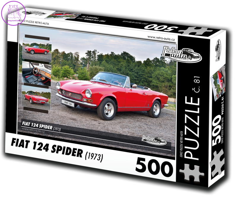 RETRO-AUTA Puzzle č. 81 Fiat 124 SPIDER (1973) 500 dílků