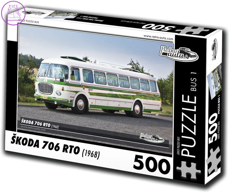 RETRO-AUTA Puzzle BUS č. 1 ŠKODA 706 RTO (1968) 500 dílků