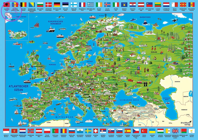 SCHMIDT Puzzle Ilustrovaná mapa Evropy 500 dílků