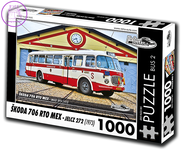 RETRO-AUTA Puzzle BUS č. 2 Škoda 706 RTO MEX (1973) 1000 dílků