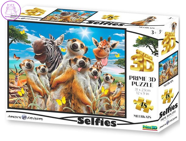 PRIME 3D Puzzle Surikatí selfie 3D 48 dílků