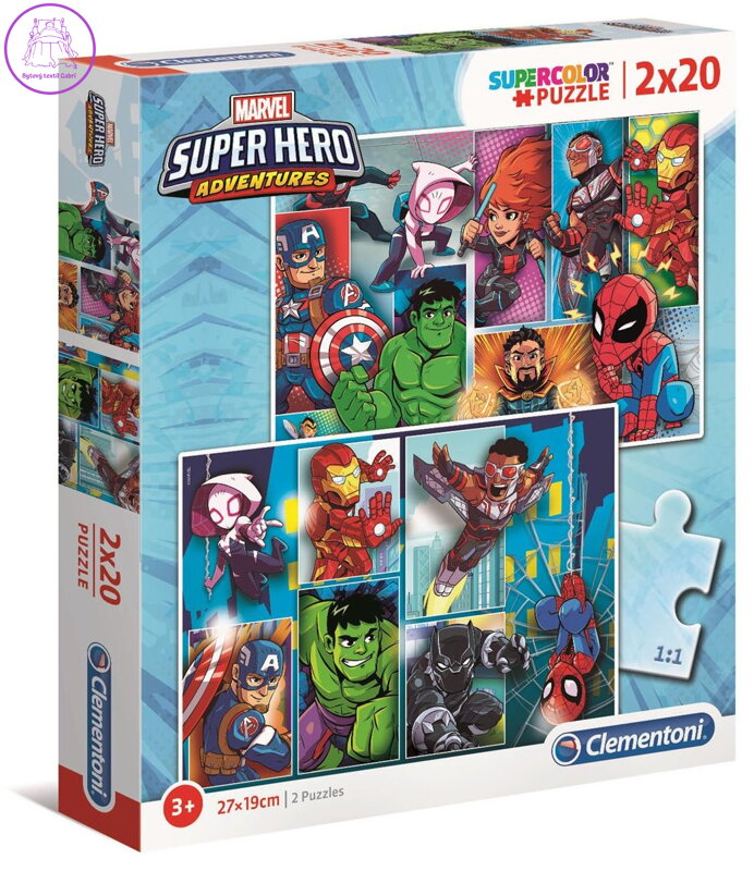 CLEMENTONI Puzzle Superhrdinové Marvel 2x20 dílků