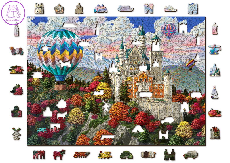 WOODEN CITY Dřevěné puzzle Zámek Neuschwanstein 2v1, 1010 dílků EKO