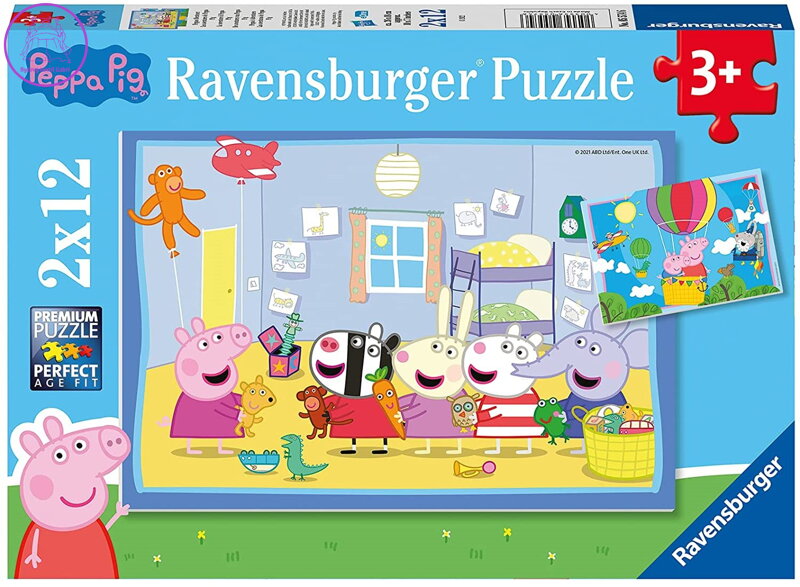 RAVENSBURGER Puzzle Prasátko Peppa: Pepino dobrodružství 2x12 dílků