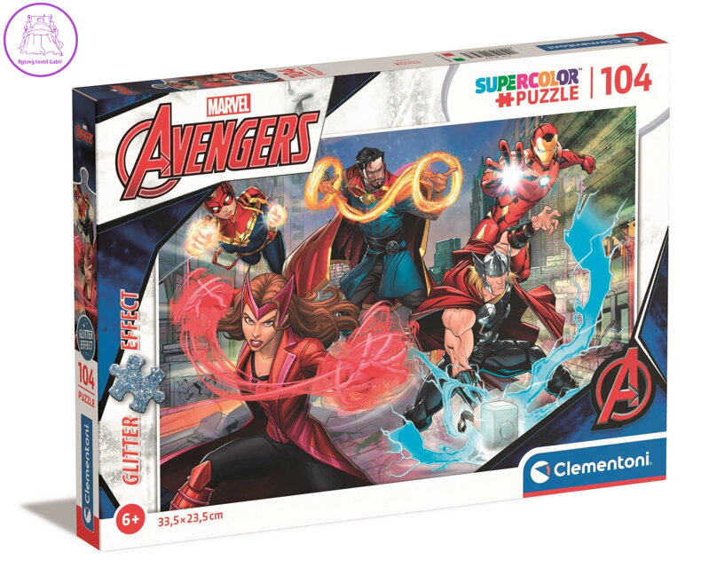 CLEMENTONI Třpytivé puzzle Marvel: Avengers 104 dílků