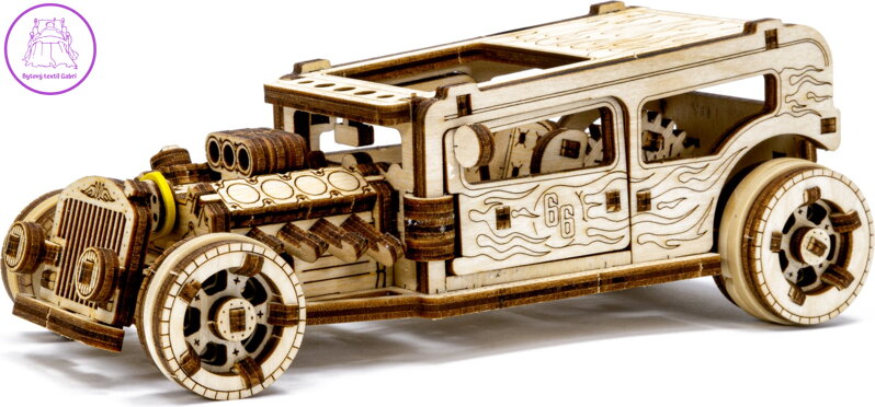 WOODEN CITY 3D puzzle Automobil Hot Rod 141 dílů