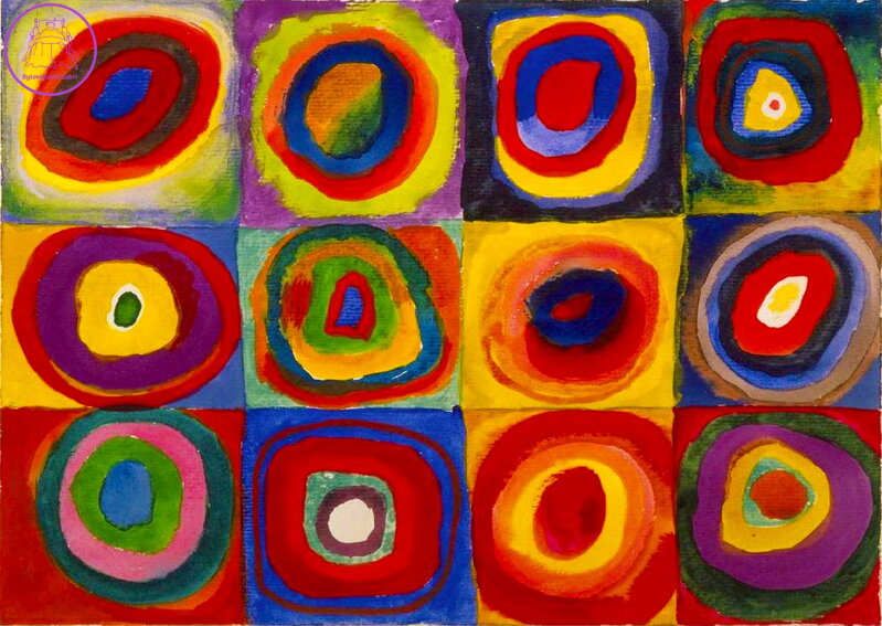 ENJOY Puzzle Vassily Kandinsky: Studie barev - Čtverce s kruhy 1000 dílků