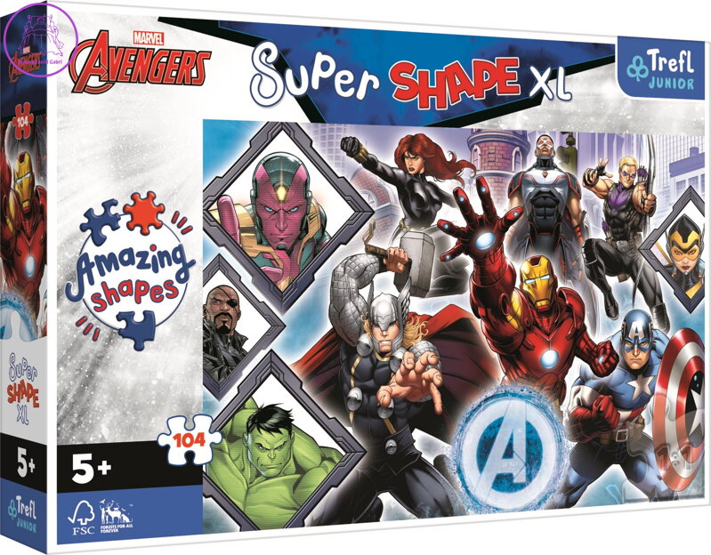 TREFL Puzzle Super Shape XL Avengers 104 dílků