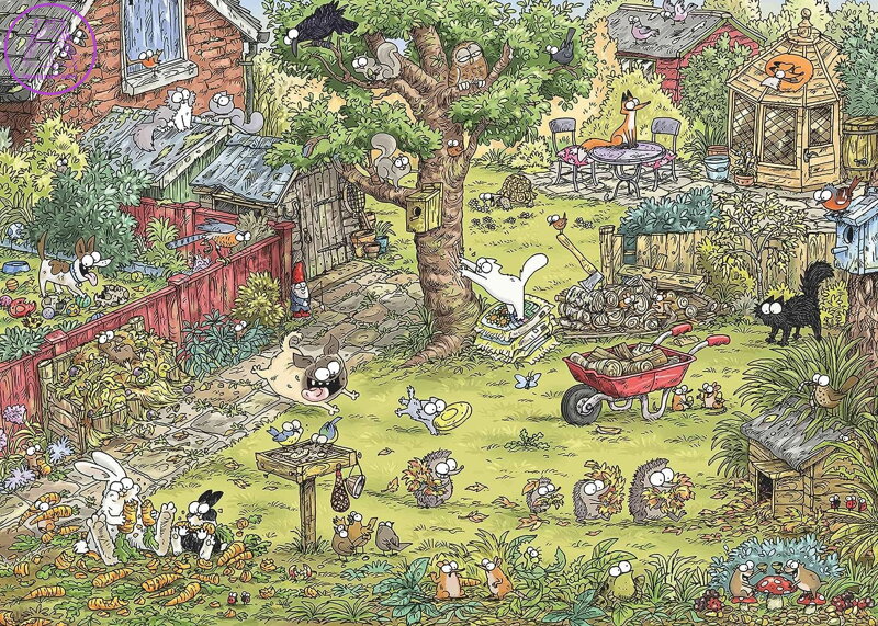 HEYE Puzzle Simon’s Cat: Dobrodružství na zahradě 1000 dílků