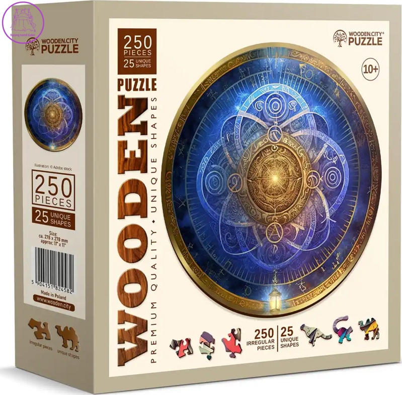 WOODEN CITY Dřevěné puzzle Modrý zvěrokruh 250 dílků EKO