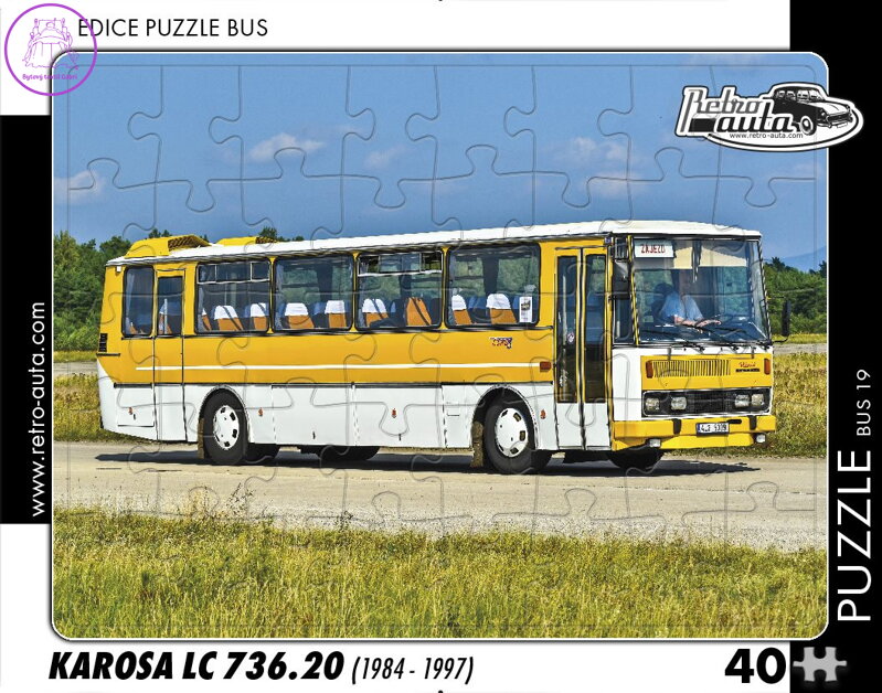 RETRO-AUTA Puzzle BUS č.19 Karosa LC 736.20 (1984 - 1997) 40 dílků