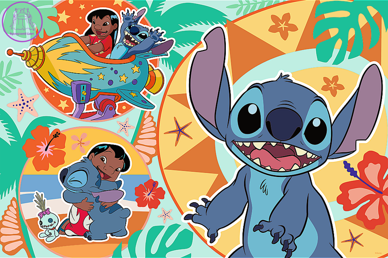 TREFL Puzzle Lilo&Stitch: Šťastný den MAXI 24 dílků