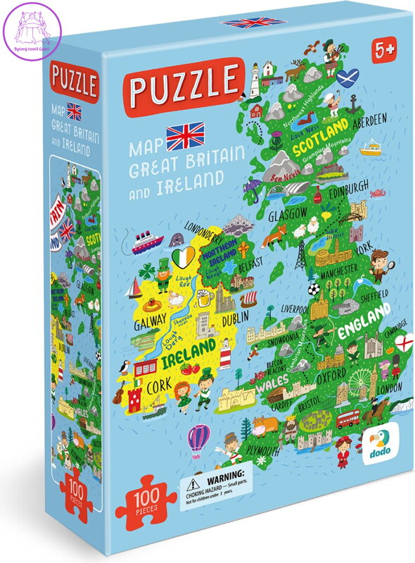 DODO Puzzle Mapa Velké Británie a Severního Irska 100 dílků