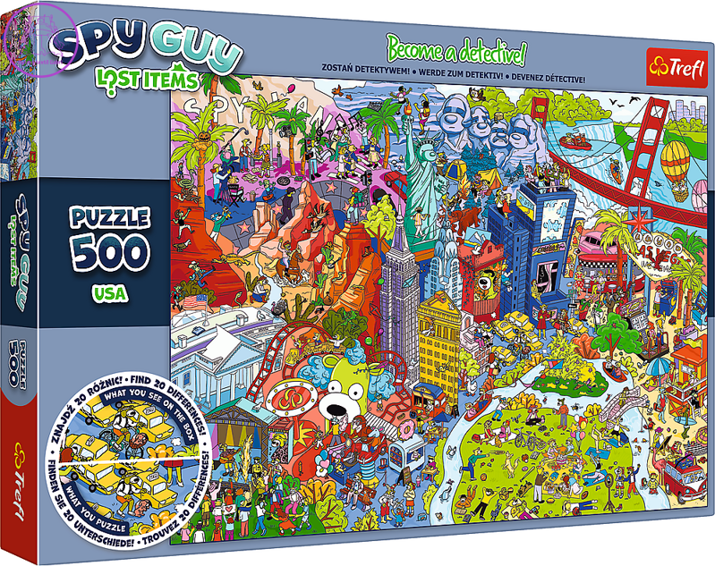 TREFL Puzzle Lost Items Spy Guy: Spojené státy Americké 500 dílků