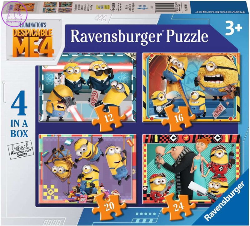 RAVENSBURGER Puzzle Já, padouch 4, 4v1 (12, 16, 20, 24 dílků)