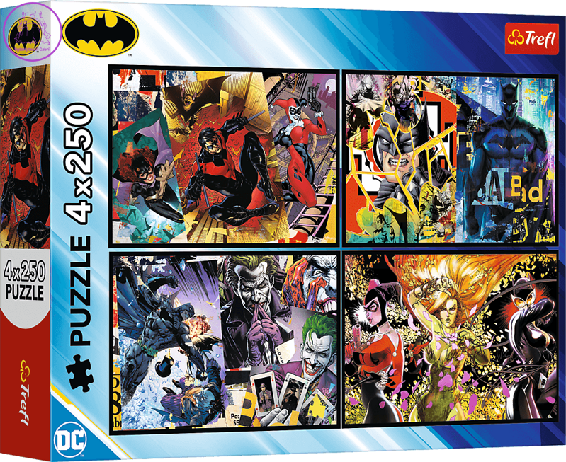 TREFL Puzzle Batman v akci 4x250 dílků