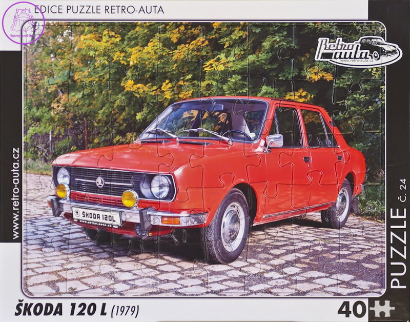 RETRO-AUTA Puzzle č.24 Škoda 120 L (1979) 40 dílků