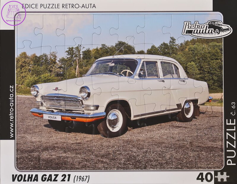 RETRO-AUTA Puzzle č.63 Volha GAZ 21 (1967) 40 dílků