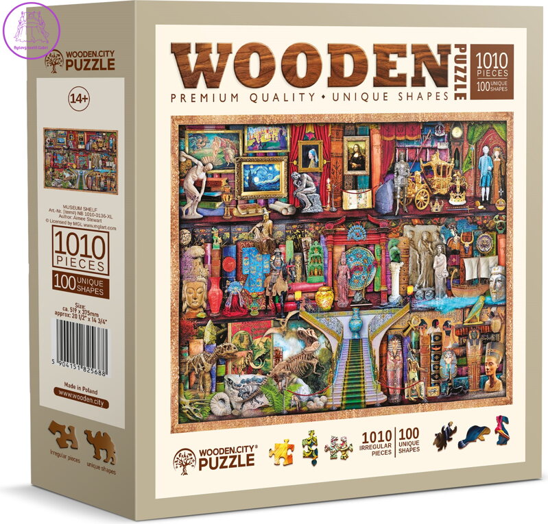 WOODEN CITY Dřevěné puzzle Muzejní police 1010 dílků