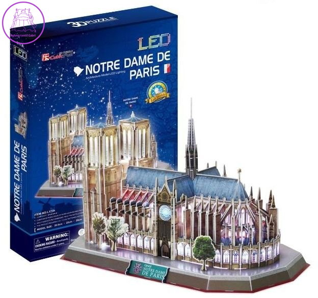 CUBICFUN Svítící 3D puzzle Notre Dame 149 dílků