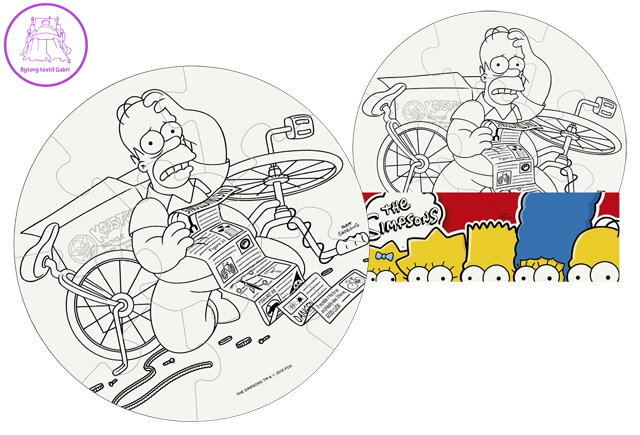 EFKO Vymaluj si puzzle The Simpsons - kruh 9 dílků