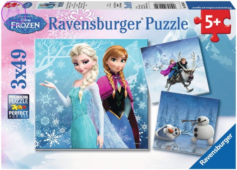 RAVENSBURGER Puzzle Ledové království: Zimní dobrodružství 3x49 dílků