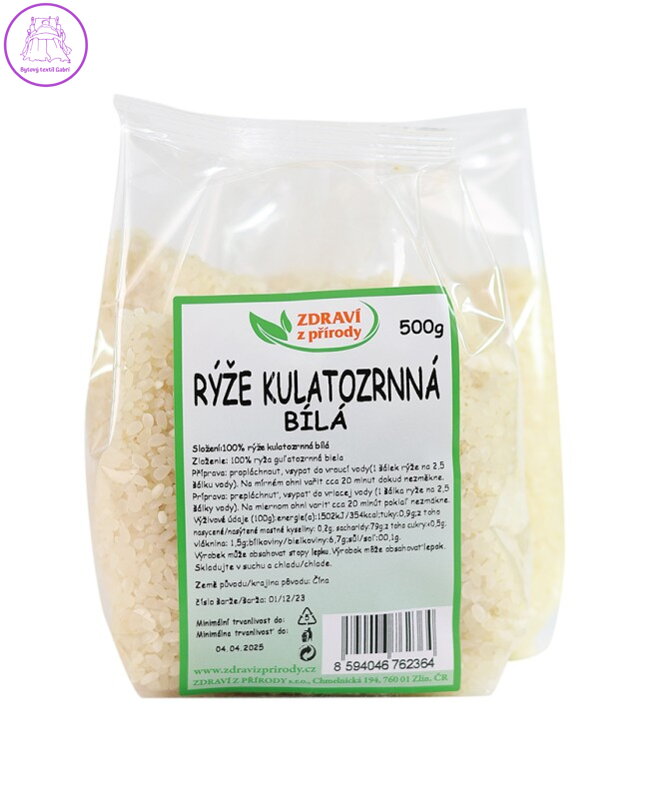 Rýže kulatozrnná bílá 500g ZP 2924