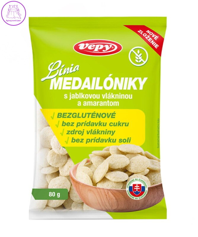 Línia medailónky s jablečnou vlákninou 80g Vepy bez lepku NOVINKA 5726