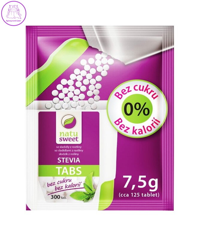 Stevia 125 tablet - náhradní náplň 7,5g Natusweet 243